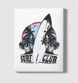 Surf Club - Board White Canvas Wall Art 35x40cm - Premium  from W.E.N.S. WIND - Just 7990! Shop now at W.E.N.S. WIND