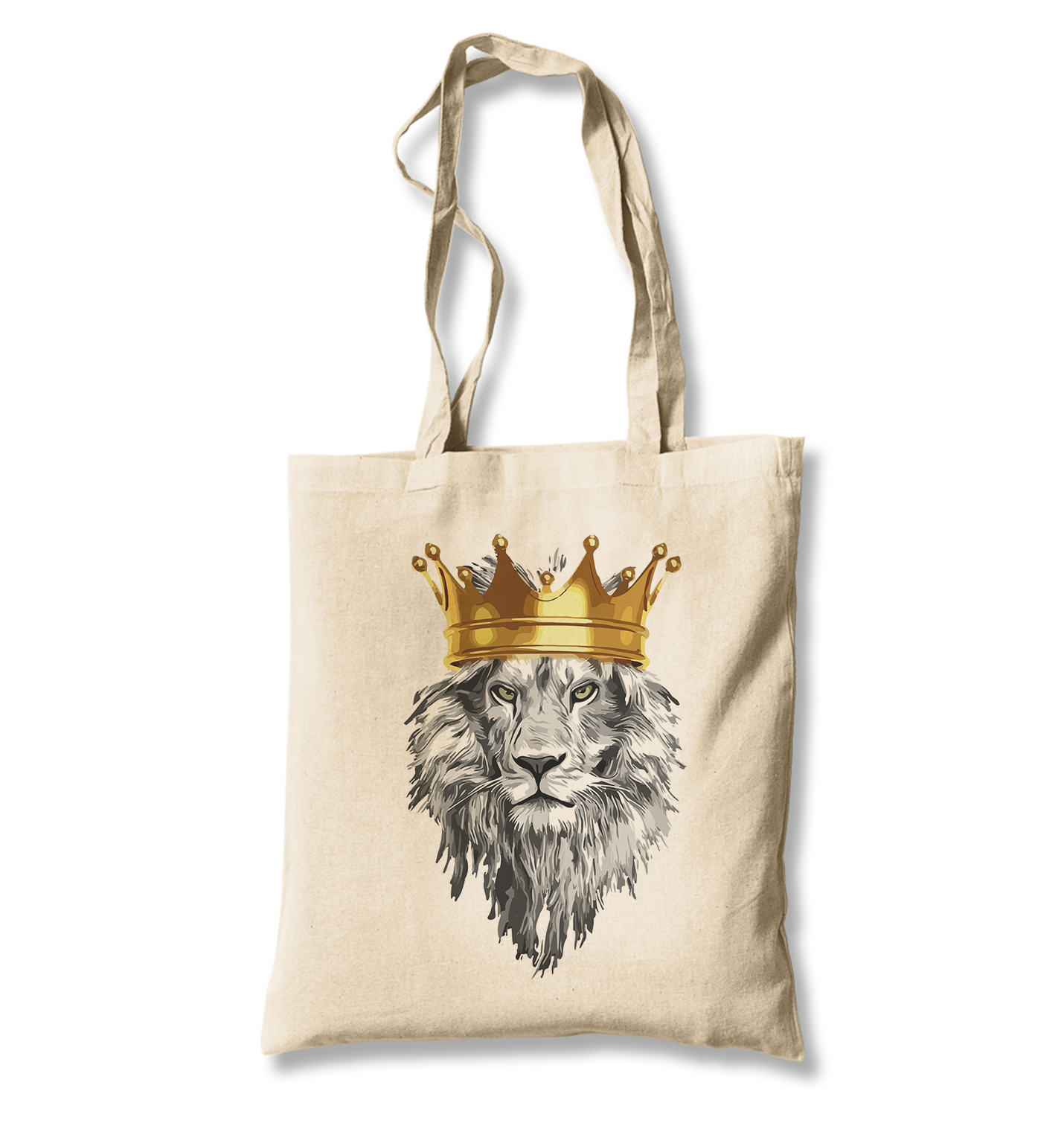 Lion - The King White Canvas Totebag - Premium  from W.E.N.S. WIND - Just 4990! Shop now at W.E.N.S. WIND