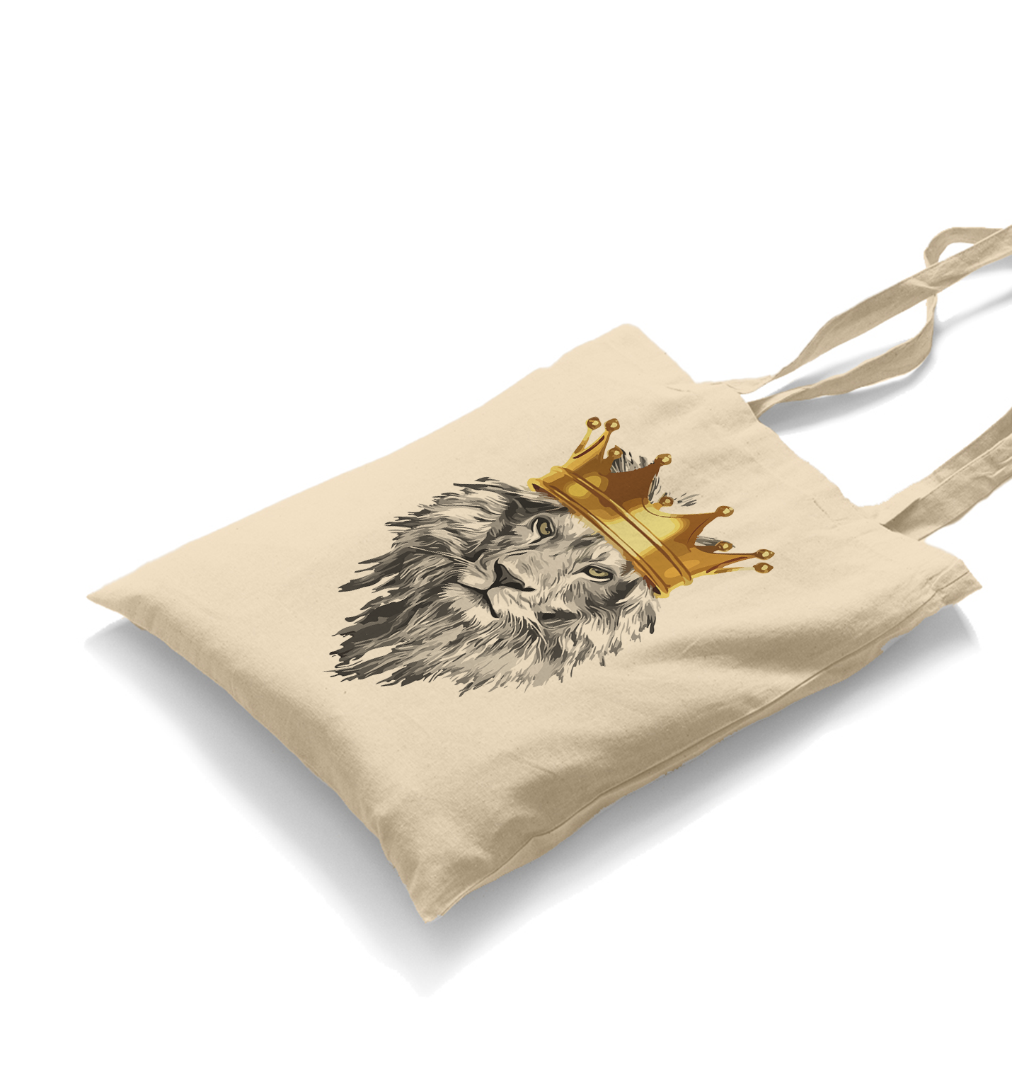 Lion - The King White Canvas Totebag - Premium  from W.E.N.S. WIND - Just 4990! Shop now at W.E.N.S. WIND