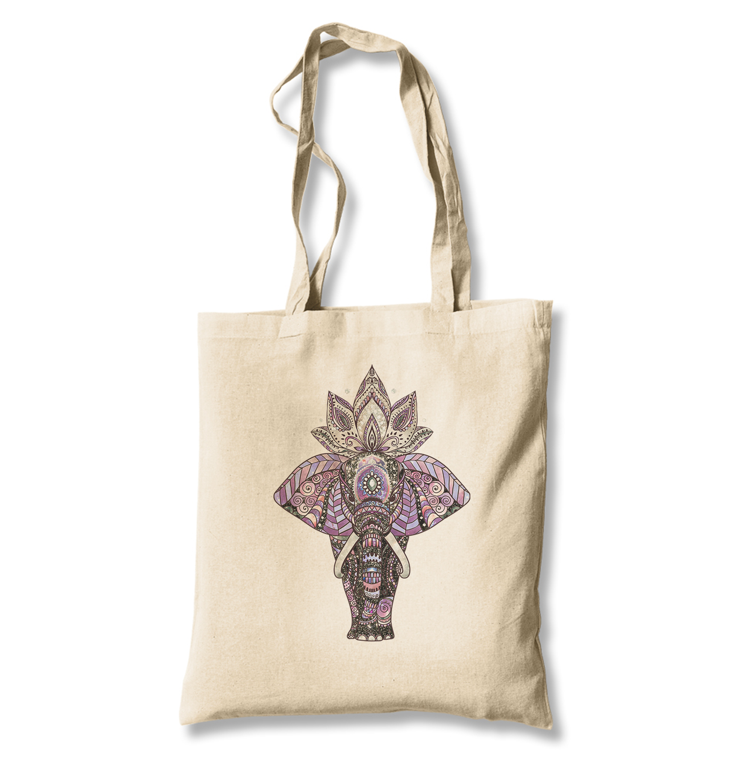Elephant - Mandala Crown White Canvas Totebag - Premium  from W.E.N.S. WIND - Just 4990! Shop now at W.E.N.S. WIND