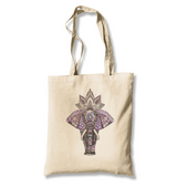Elephant - Mandala Crown White Canvas Totebag - Premium  from W.E.N.S. WIND - Just 4990! Shop now at W.E.N.S. WIND