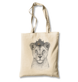 Crown - Lioness White Canvas Totebag - Premium  from W.E.N.S. WIND - Just 4990! Shop now at W.E.N.S. WIND