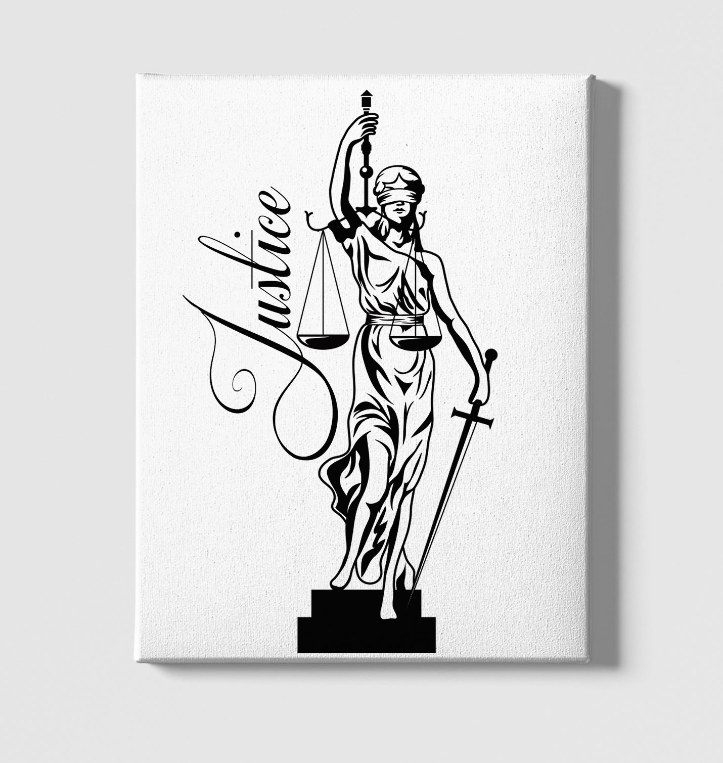 Symbol - Justice White Canvas Wall Art 35x40cm - Premium  from W.E.N.S. WIND - Just 7990! Shop now at W.E.N.S. WIND