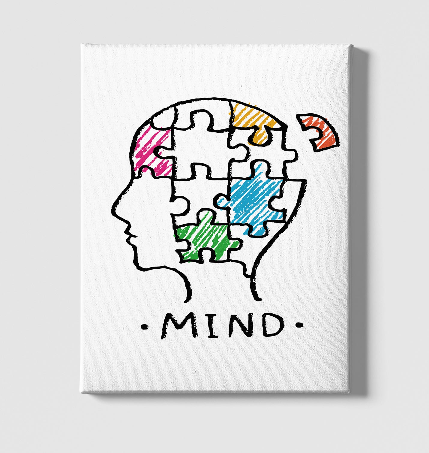 Mind - Puzzle White Canvas Wall Art 35x40cm - Premium  from W.E.N.S. WIND - Just 7990! Shop now at W.E.N.S. WIND