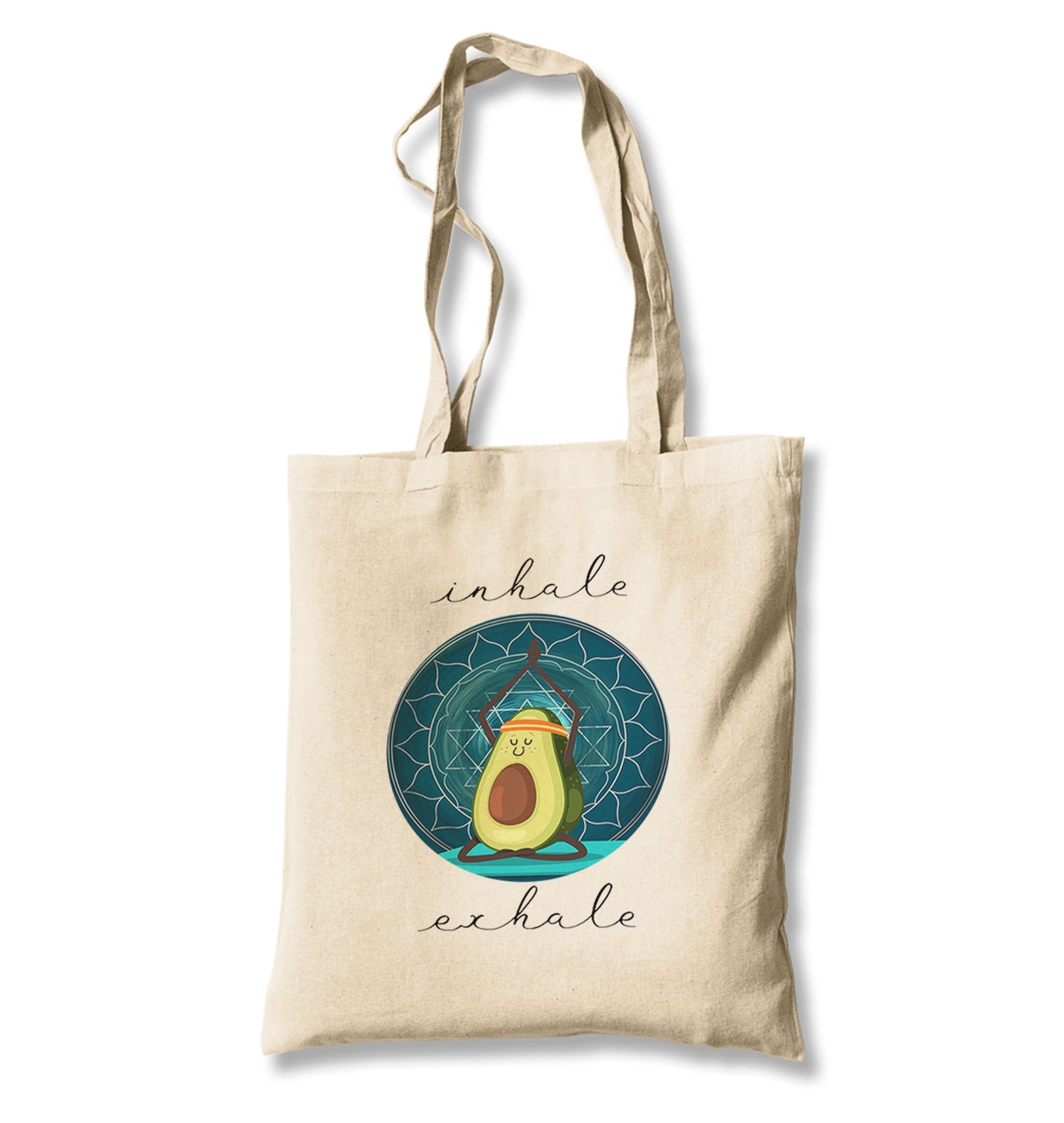 Yoga - Avocado Inhale Canvas Totebag - Premium  from Wenswind - Just 4990! Shop now at W.E.N.S. WIND