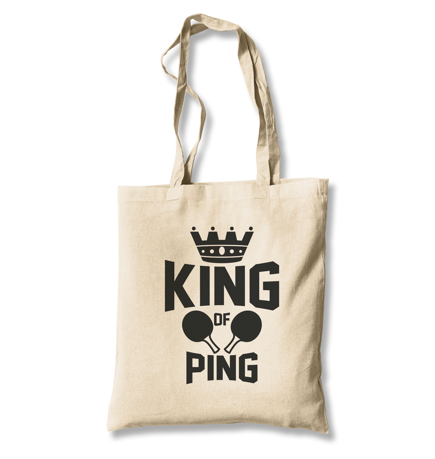 Table Tennis - King of Ping Pong White Canvas Totebag - Premium  from W.E.N.S. WIND - Just 4990! Shop now at W.E.N.S. WIND