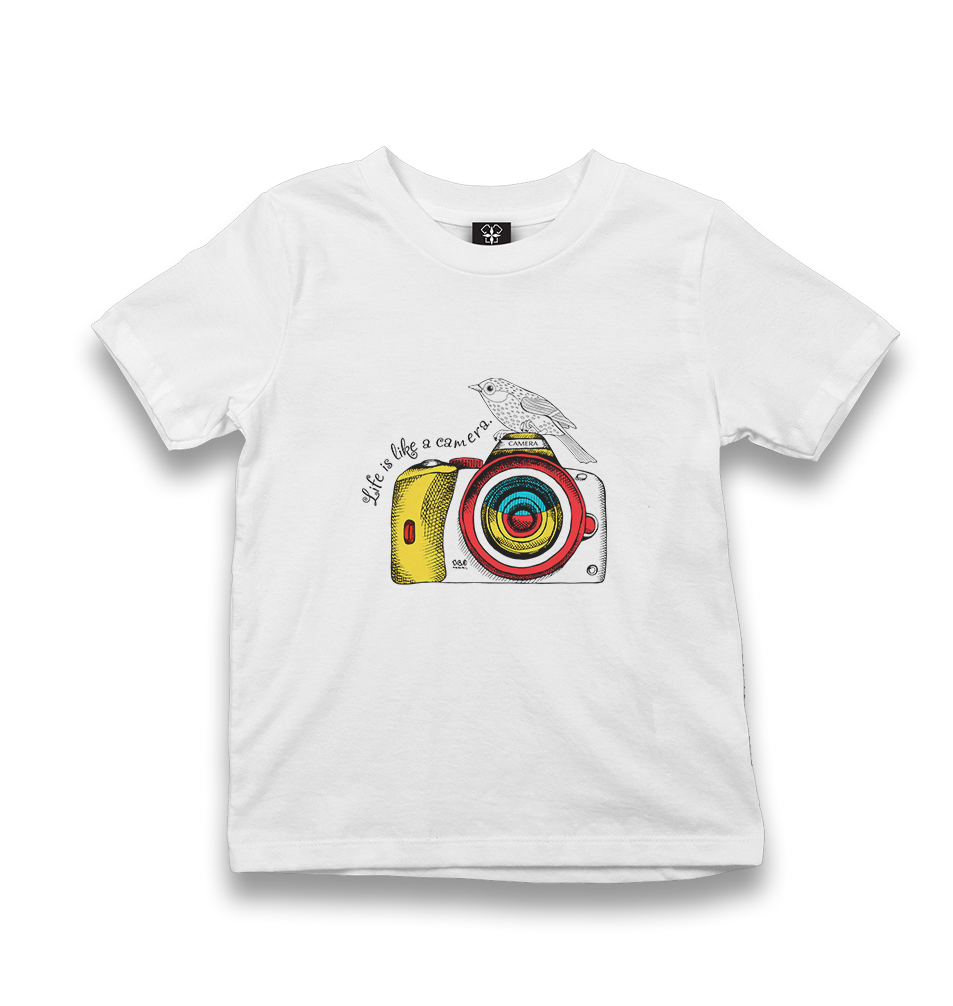 Photography-Camera Bird Kid's White Tshirt - Premium  from W.E.N.S. WIND - Just 5990! Shop now at W.E.N.S. WIND