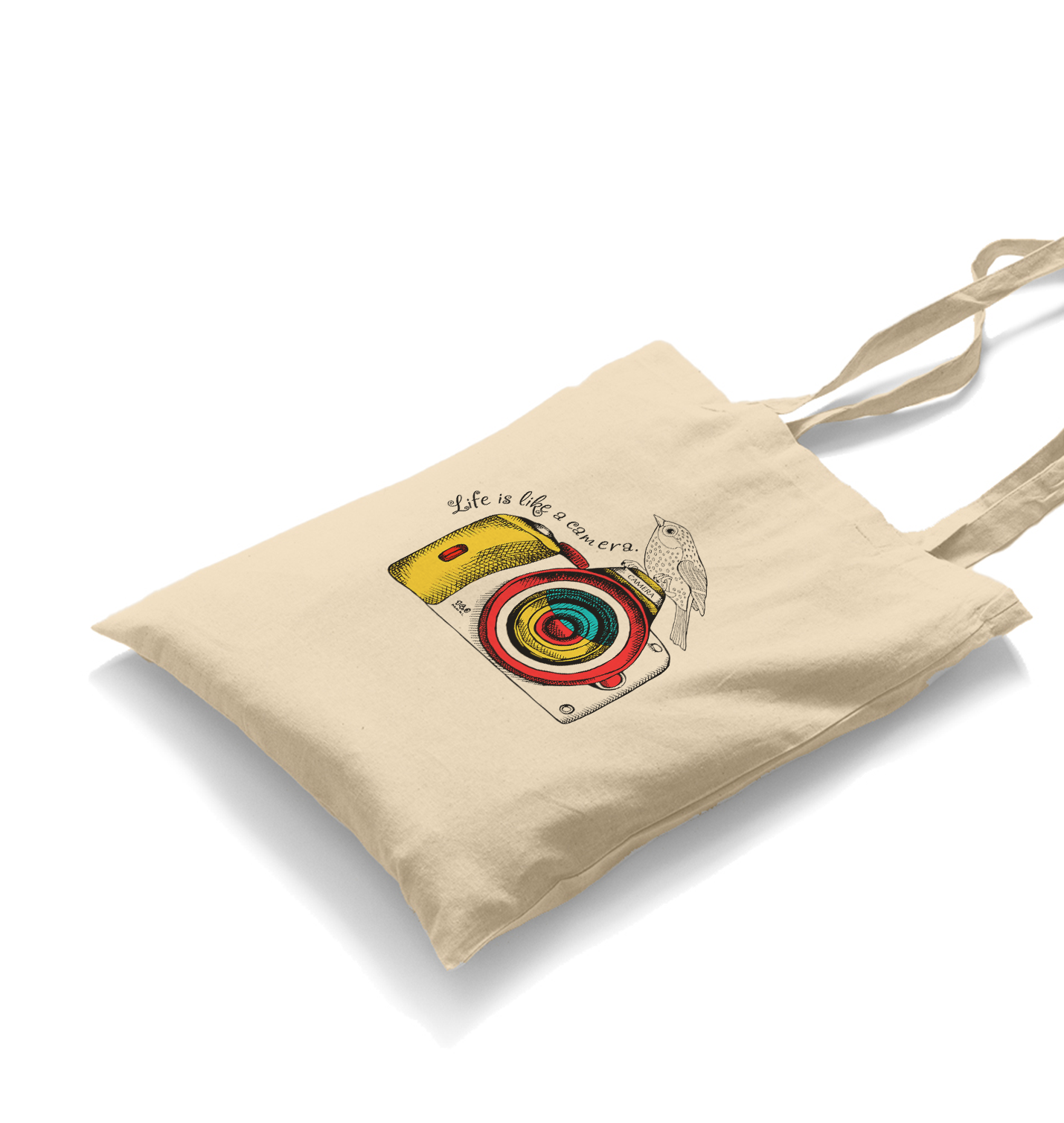 Photography - Camera Bird White Canvas Totebag - Premium  from W.E.N.S. WIND - Just 4990! Shop now at W.E.N.S. WIND