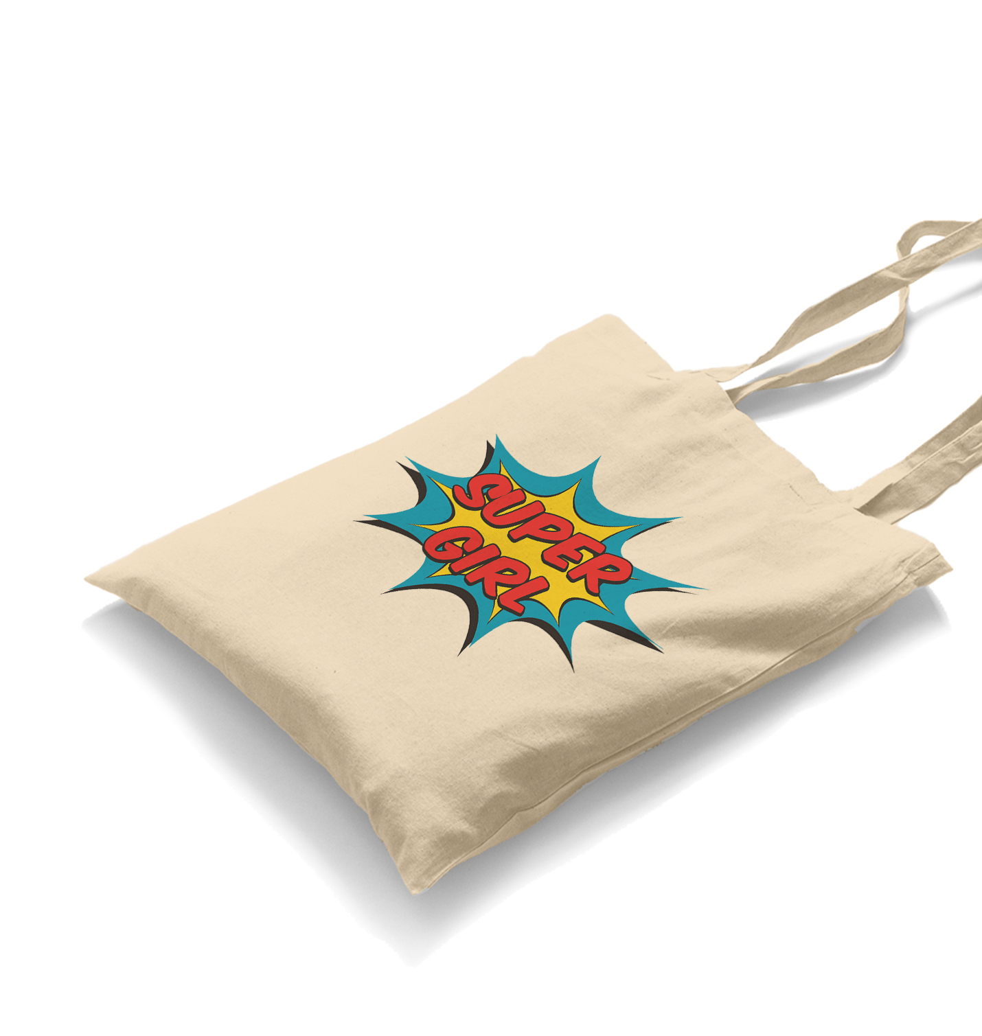 Super Girl White Canvas Totebag - Premium  from W.E.N.S. WIND - Just 4990! Shop now at W.E.N.S. WIND