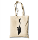 Animal-Cat Chat Noir White Canvas Totebag - Premium  from W.E.N.S. WIND - Just 4990! Shop now at W.E.N.S. WIND