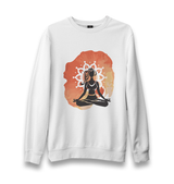 Yoga - Sukhasana Unisex White Sweatshirt - Premium  from W.E.N.S. WIND - Just 10990! Shop now at W.E.N.S. WIND