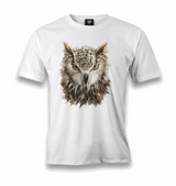 Animal-Wild Owl Men's White Tshirt - Premium Men's T-shirt from W.E.N.S. WIND - Just 6490! Shop now at W.E.N.S. WIND
