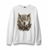 Animal-Wild Owl Unisex White Sweatshirt - Premium Unisex Sweatshirt from W.E.N.S. WIND - Just 10990! Shop now at W.E.N.S. WIND