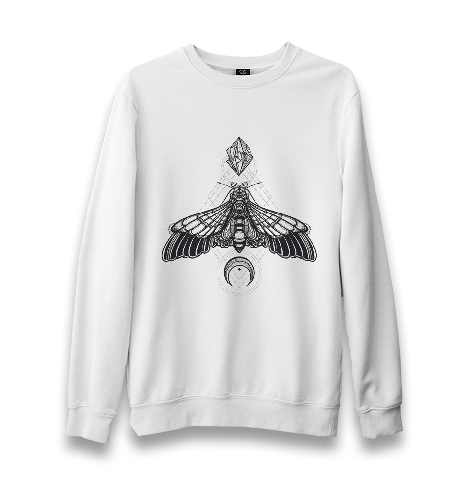 Butterfly-Death of an Insect Unisex White Sweatshirt - Premium  from W.E.N.S. WIND - Just 10990! Shop now at W.E.N.S. WIND