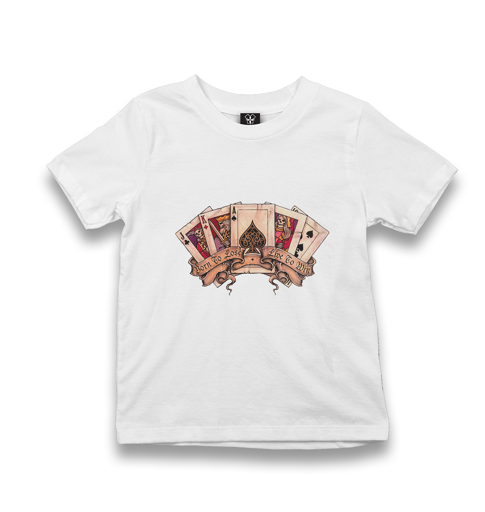 Poker Cards - Born to Lose Kid's White Tshirt - Premium  from W.E.N.S. WIND - Just 5990! Shop now at W.E.N.S. WIND