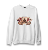 Poker Cards - Born to Lose Unisex White Sweatshirt - Premium  from W.E.N.S. WIND - Just 10990! Shop now at W.E.N.S. WIND