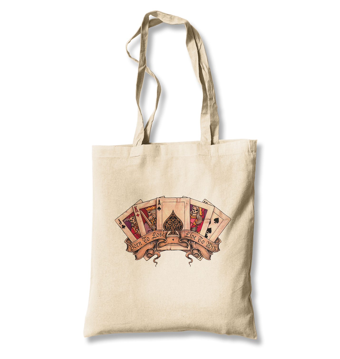 Poker Cards - Born to Lose White Canvas Totebag - Premium  from W.E.N.S. WIND - Just 4990! Shop now at W.E.N.S. WIND