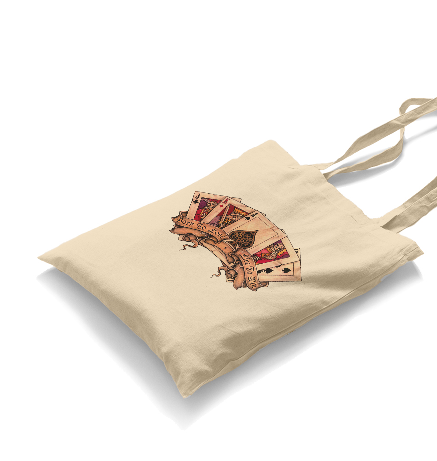 Poker Cards - Born to Lose White Canvas Totebag - Premium  from W.E.N.S. WIND - Just 4990! Shop now at W.E.N.S. WIND