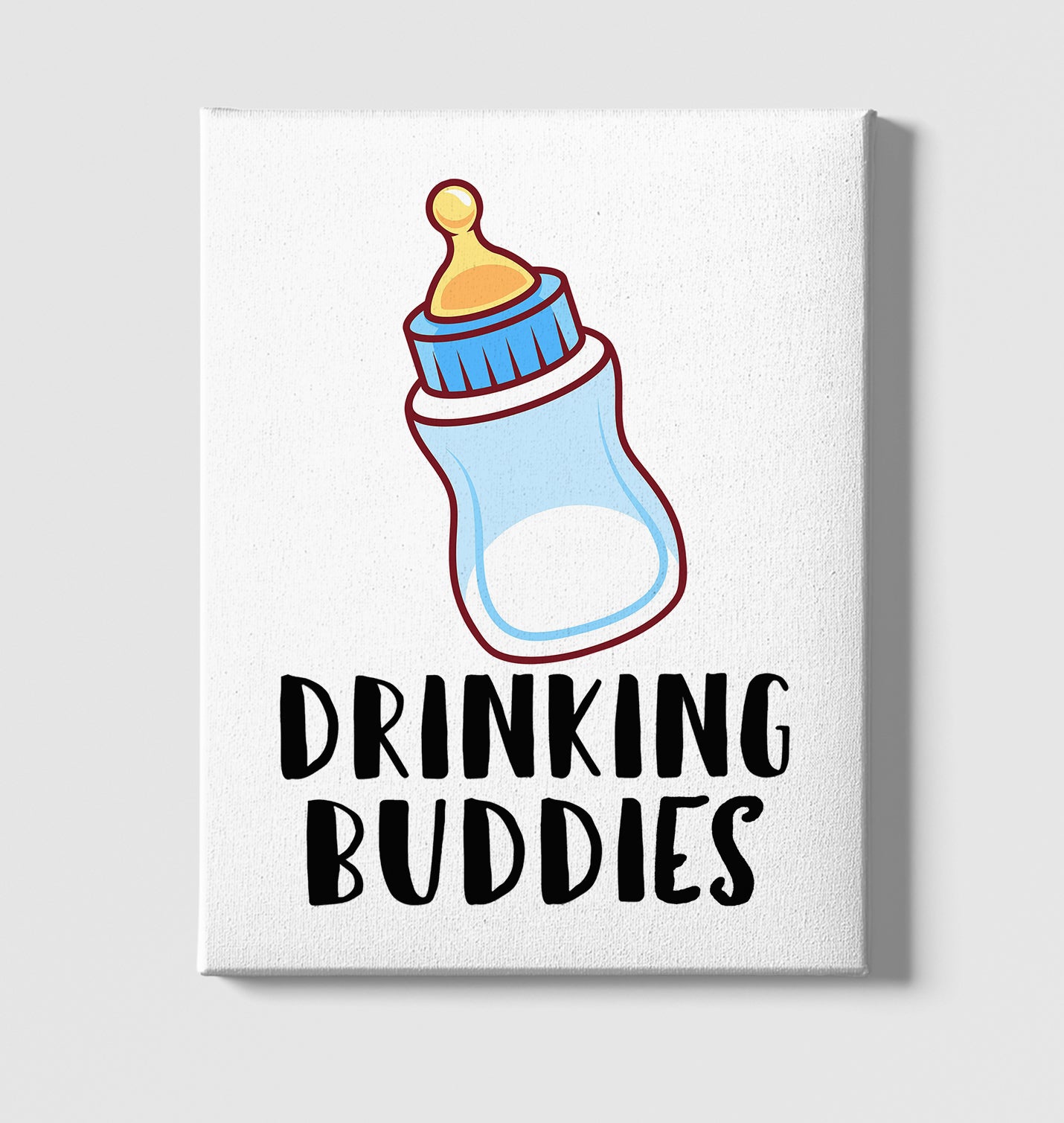 Drinking Buddies - Milk White Canvas Wall Art 35x40cm - Premium  from W.E.N.S. WIND - Just 7990! Shop now at W.E.N.S. WIND