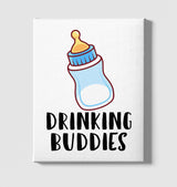 Drinking Buddies - Milk White Canvas Wall Art 35x40cm - Premium  from W.E.N.S. WIND - Just 7990! Shop now at W.E.N.S. WIND