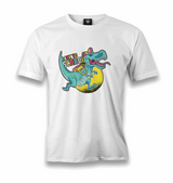 Back to School-Dinosaur Men's White Tshirt - Premium Men's T-shirt from W.E.N.S. WIND - Just 6490! Shop now at W.E.N.S. WIND