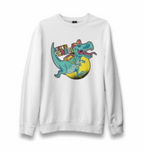 Back to School-Dinosaur Unisex White Sweatshirt - Premium Unisex Sweatshirt from W.E.N.S. WIND - Just 10990! Shop now at W.E.N.S. WIND
