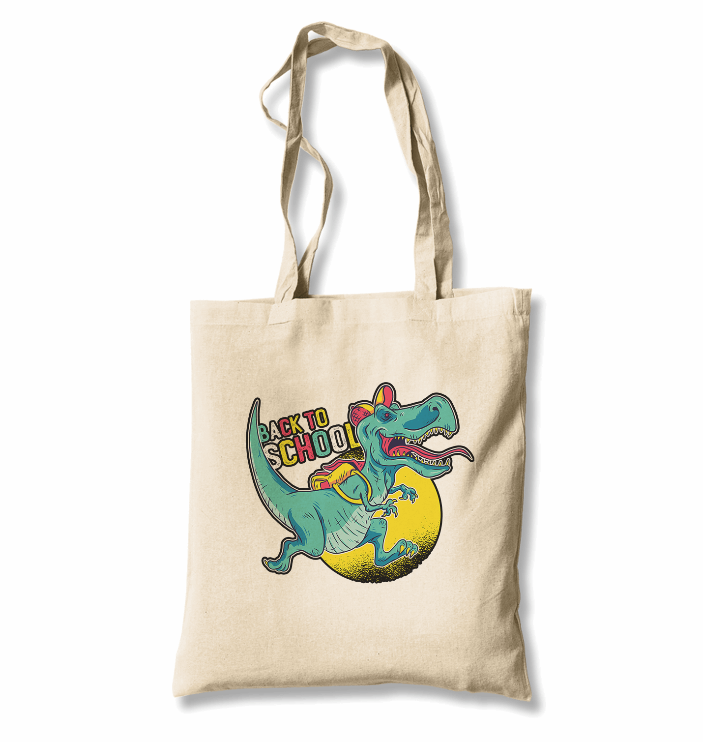 Back to School - Dinosaur White Canvas Totebag - Premium  from W.E.N.S. WIND - Just 4990! Shop now at W.E.N.S. WIND