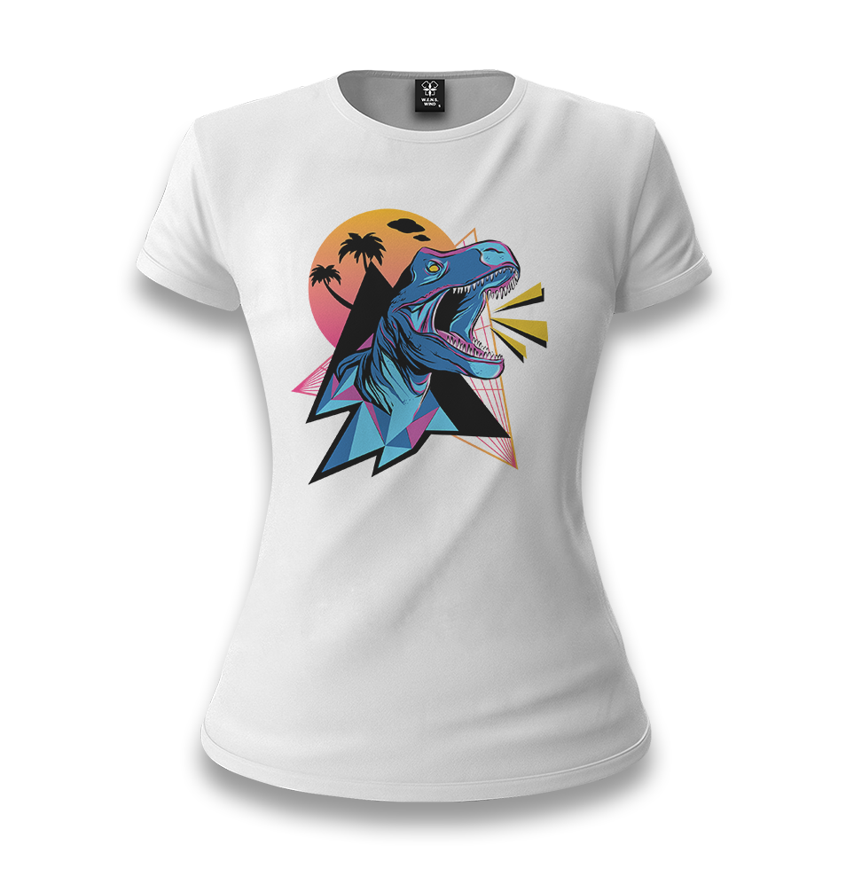 Dinosaur Roar White Women T-shirt - Premium  from W.E.N.S. WIND - Just 6490! Shop now at W.E.N.S. WIND