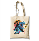 Dinosaur Shouting from a Triangle Background White Canvas Totebag - Premium  from W.E.N.S. WIND - Just 4990! Shop now at W.E.N.S. WIND