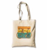A Bicycle on the Vintage Colorful Background White Canvas Totebag - Premium  from W.E.N.S. WIND - Just 4990! Shop now at W.E.N.S. WIND