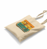 A Bicycle on the Vintage Colorful Background White Canvas Totebag - Premium  from W.E.N.S. WIND - Just 4990! Shop now at W.E.N.S. WIND