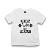 Bodybuilding Lifting Theraphy Kid's White Tshirt - Premium  from W.E.N.S. WIND - Just 5990! Shop now at W.E.N.S. WIND