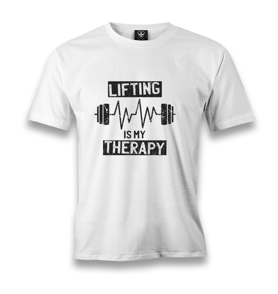 Bodybuilding Lifting Theraphy Men's White Tshirt - Premium  from W.E.N.S. WIND - Just 6490! Shop now at W.E.N.S. WIND