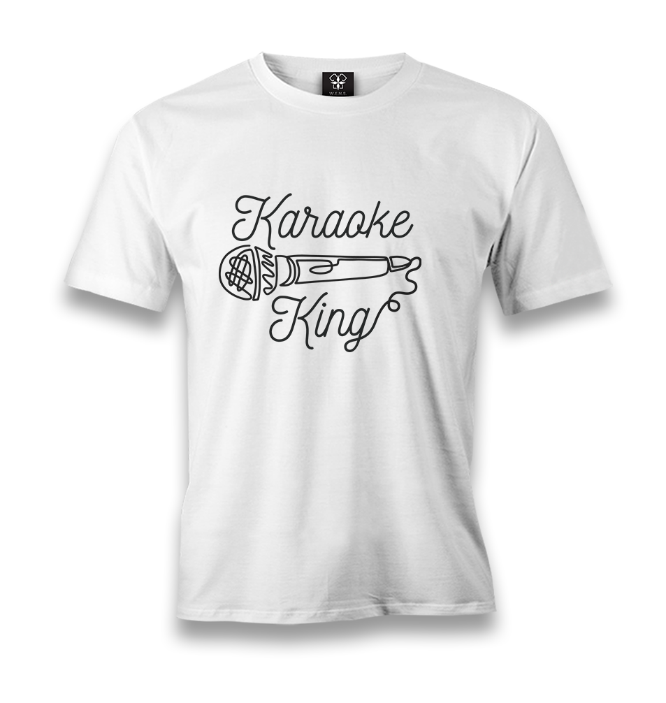Microphone Karaoke King Men's White Tshirt - Premium  from W.E.N.S. WIND - Just 6490! Shop now at W.E.N.S. WIND