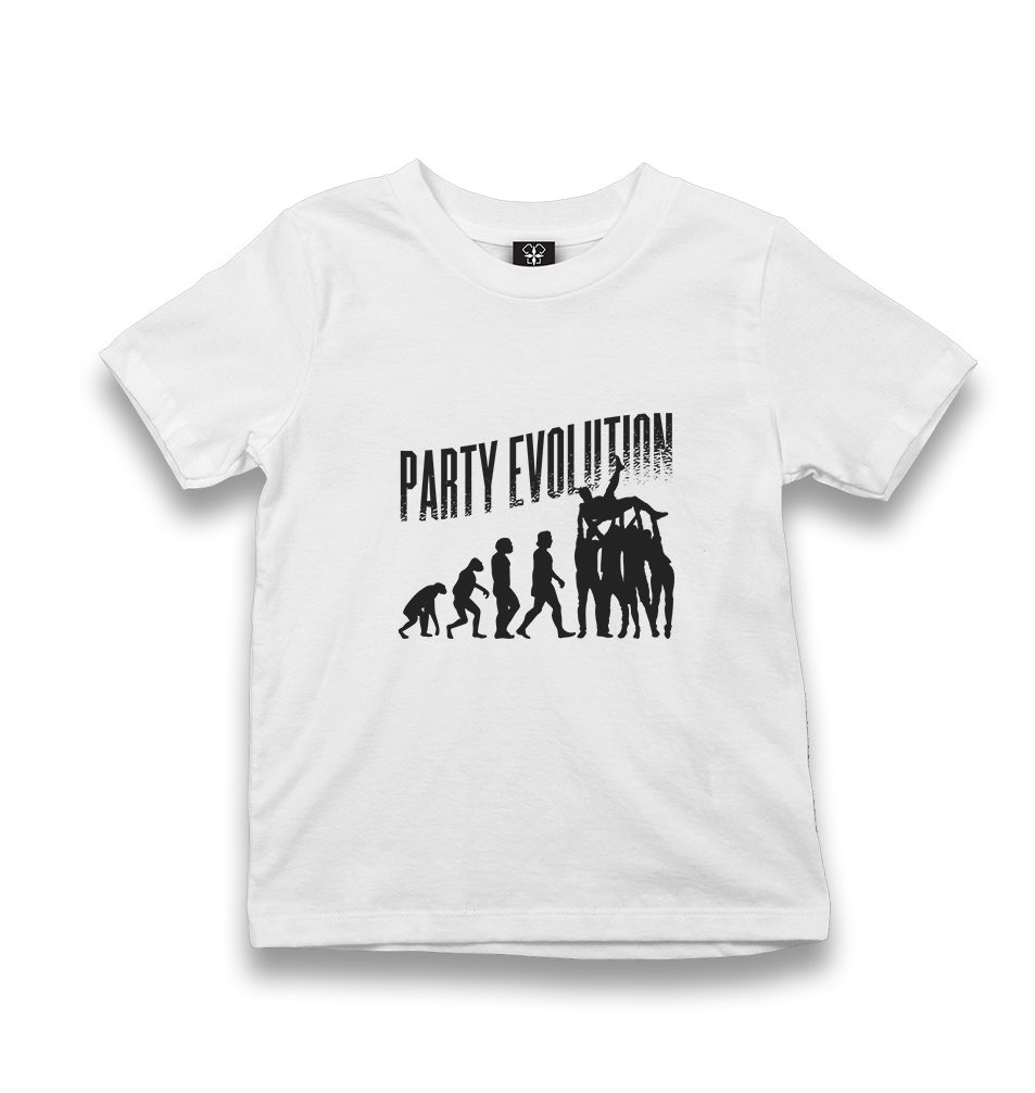 Party Evolution Kid's White Tshirt - Premium  from W.E.N.S. WIND - Just 5990! Shop now at W.E.N.S. WIND