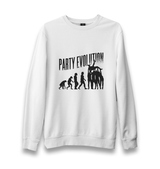 Party Evolution Unisex White Sweatshirt - Premium  from W.E.N.S. WIND - Just 10990! Shop now at W.E.N.S. WIND