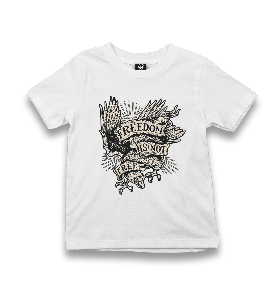 Eagle -  Freedom is not Free Kid's White Tshirt - Premium  from W.E.N.S. WIND - Just 5990! Shop now at W.E.N.S. WIND
