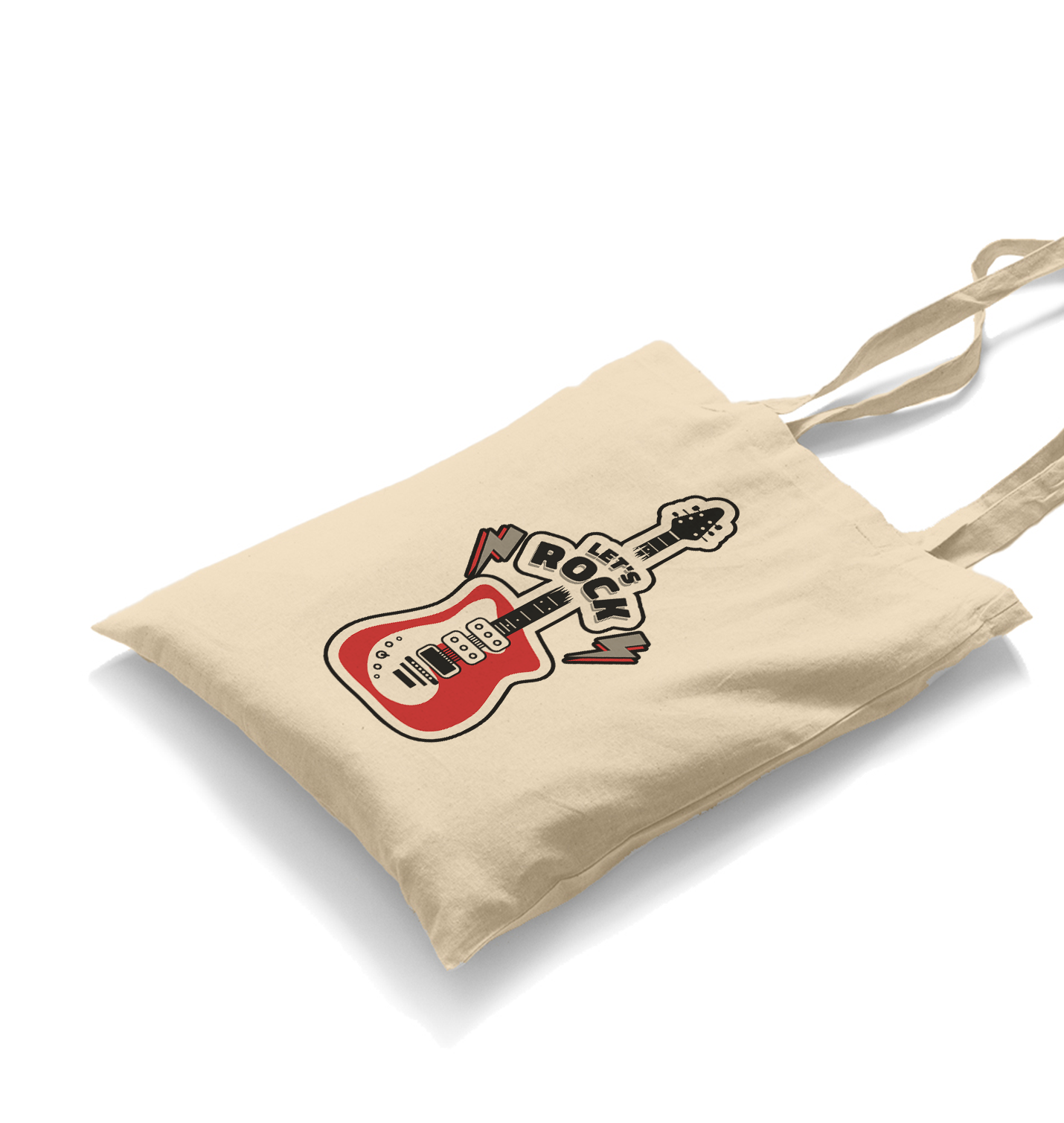 Let's Rock Red Guitar White Canvas Totebag - Premium  from W.E.N.S. WIND - Just 4990! Shop now at W.E.N.S. WIND