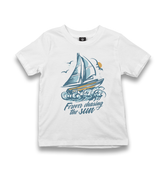 Sailing Boat Chasing the Sun Kid's White Tshirt - Premium  from W.E.N.S. WIND - Just 5990! Shop now at W.E.N.S. WIND