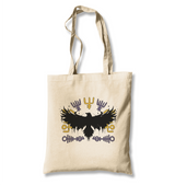 Raven Silhouette with Viking Symbols White Canvas Totebag - Premium  from W.E.N.S. WIND - Just 4990! Shop now at W.E.N.S. WIND