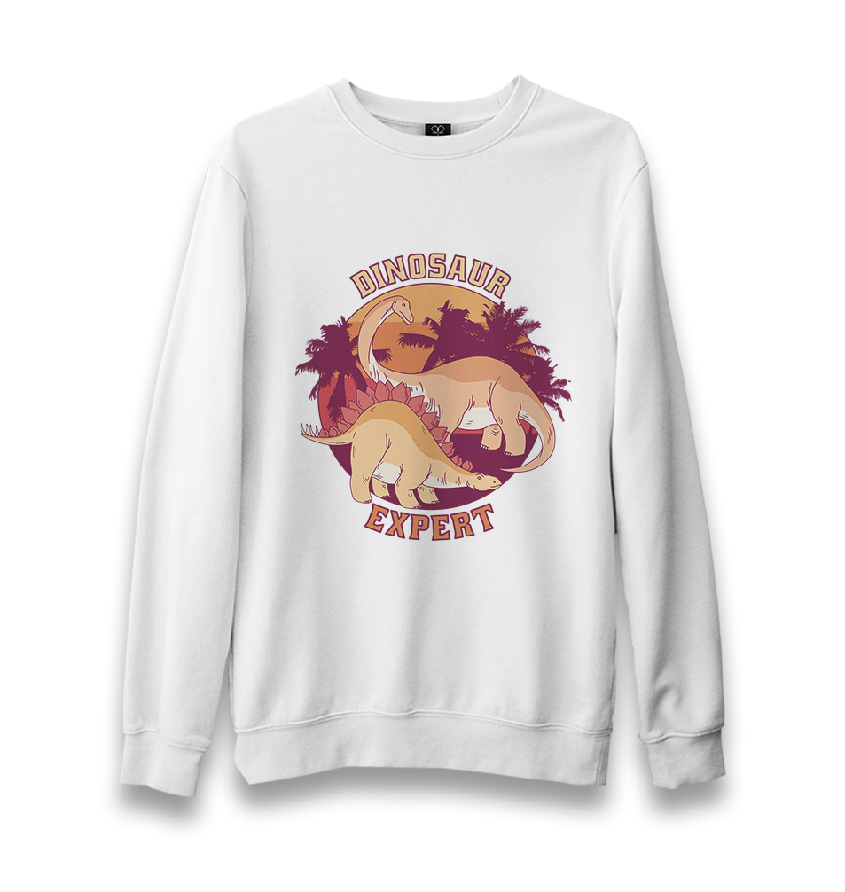 Dinosaur Expert Unisex White Sweatshirt - Premium  from W.E.N.S. WIND - Just 10990! Shop now at W.E.N.S. WIND