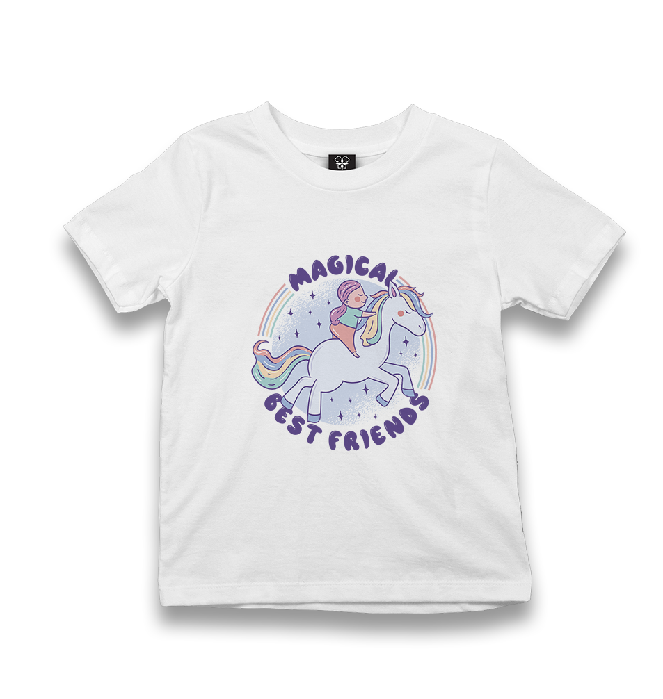 Magical Friends with Unicorn Kid's White Tshirt - Premium  from W.E.N.S. WIND - Just 5990! Shop now at W.E.N.S. WIND