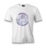 Magical Friends with Unicorn Men's White Tshirt - Premium  from W.E.N.S. WIND - Just 6490! Shop now at W.E.N.S. WIND