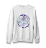 Magical Friends with Unicorn Unisex White Sweatshirt - Premium  from W.E.N.S. WIND - Just 10990! Shop now at W.E.N.S. WIND