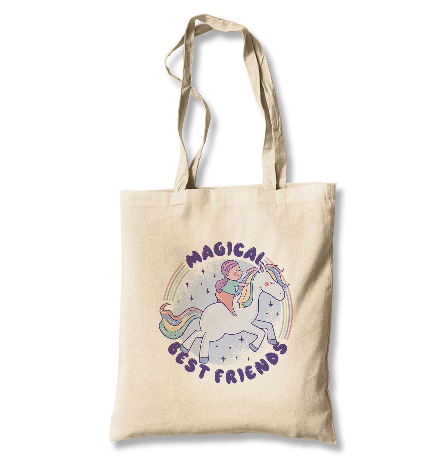 Magical Friends with Unicorn White Canvas Totebag - Premium  from W.E.N.S. WIND - Just 4990! Shop now at W.E.N.S. WIND