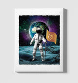 Astronaut Holding Bitcoin Flag White Canvas Wall Art 35x40cm - Premium  from W.E.N.S. WIND - Just 7990! Shop now at W.E.N.S. WIND