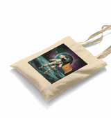 Astronaut Holding Bitcoin Flag White Canvas Totebag - Premium  from W.E.N.S. WIND - Just 4990! Shop now at W.E.N.S. WIND