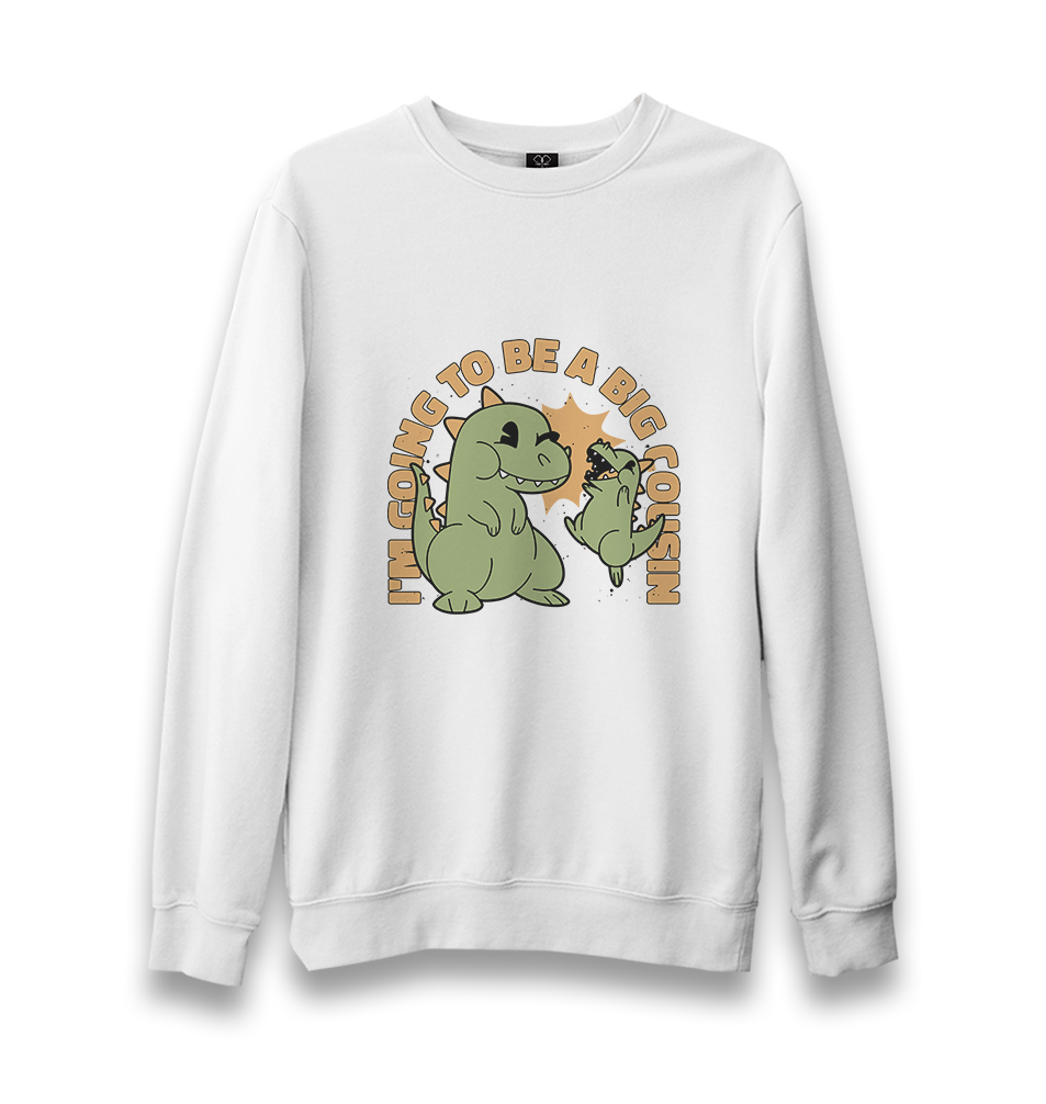 Dinosaurs Family Big Cousin Unisex White Sweatshirt - Premium  from W.E.N.S. WIND - Just 10990! Shop now at W.E.N.S. WIND