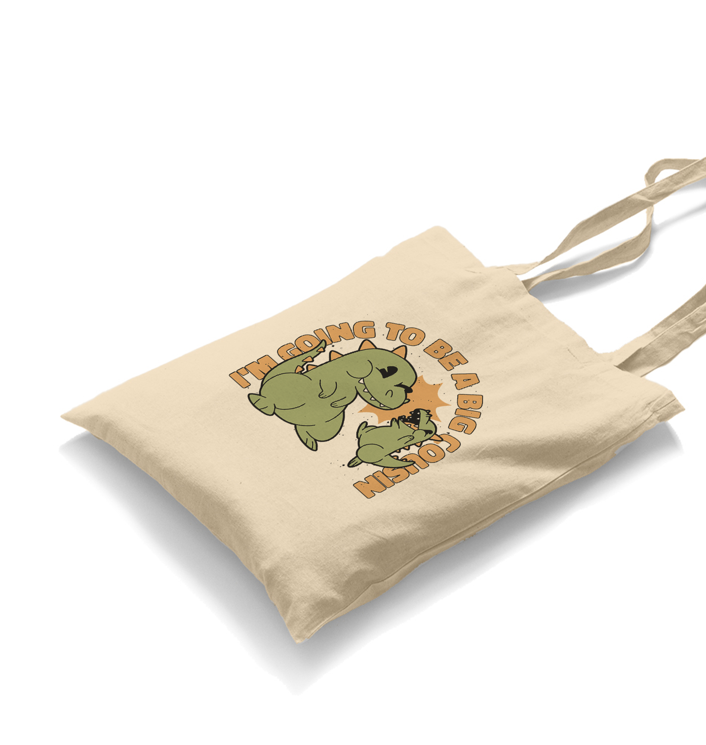 Dinosaurs Family Big Cousin White Canvas Totebag - Premium  from W.E.N.S. WIND - Just 4990! Shop now at W.E.N.S. WIND