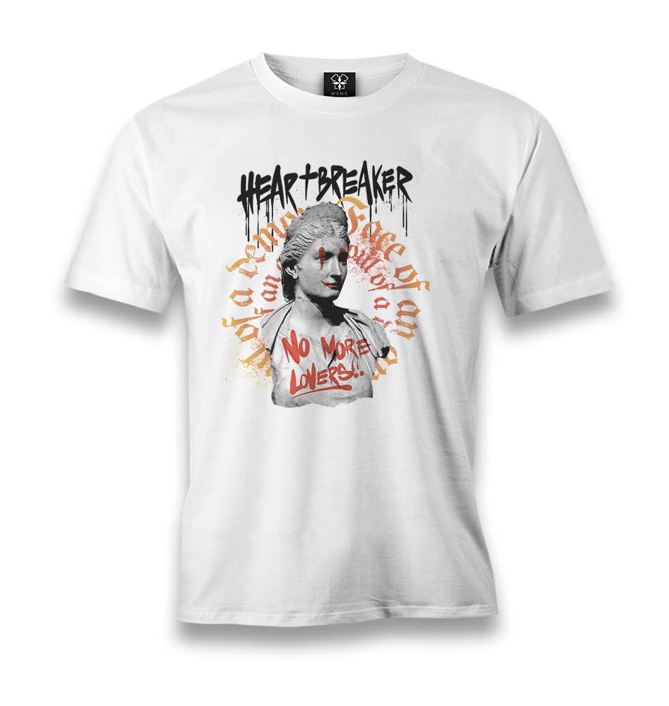 Statue with a Heartbreaker Quote Men's White Tshirt - Premium  from W.E.N.S. WIND - Just 6490! Shop now at W.E.N.S. WIND